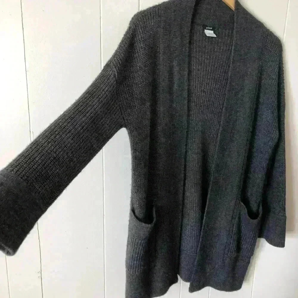 J.Crew Open Front Alpaca & Merino wool Blend Cardigan Sweater Size XS - Picture 3 of 8